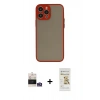 MARSİLYAN™- iPhone 14 Pro Max Kılıf Ahenk Çizgi Serisi - Siyah Mat Seramik Nano Ekran Koruyucu + Bilvis Titan Kamera Lens - GS
