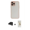 MARSİLYAN™- iPhone 14 Pro Max Kılıf Ahenk Çizgi Serisi - Siyah Mat Seramik Nano Ekran Koruyucu + Raze Metal Kamera Lens - GS
