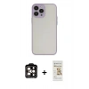 MARSİLYAN™- iPhone 14 Pro Max Kılıf Ahenk Çizgi Serisi - Siyah Mat Seramik Nano Ekran Koruyucu + PVD Metal Kamera Lens - TU
