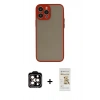 MARSİLYAN™- iPhone 14 Pro Max Kılıf Ahenk Çizgi Serisi - Siyah Mat Seramik Nano Ekran Koruyucu + PVD Metal Kamera Lens - TU