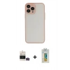 MARSİLYAN™- iPhone 14 Pro Max Kılıf Ahenk Çizgi Serisi - Siyah Polymer Nano Ekran Koruyucu + Bilvis Titan Kamera Lens - GD
