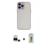 MARSİLYAN™- iPhone 14 Pro Max Kılıf Ahenk Çizgi Serisi - Siyah Polymer Nano Ekran Koruyucu + Bilvis Titan Kamera Lens - DNMR