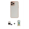 MARSİLYAN™- iPhone 14 Pro Max Kılıf Ahenk Çizgi Serisi - Siyah Polymer Nano Ekran Koruyucu + Bilvis Titan Kamera Lens - GS