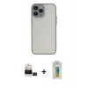 MARSİLYAN™- iPhone 14 Pro Max Kılıf Ahenk Çizgi Serisi - Siyah Polymer Nano Ekran Koruyucu + Bilvis Titan Kamera Lens - SH