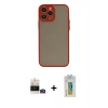 MARSİLYAN™- iPhone 14 Pro Max Kılıf Ahenk Çizgi Serisi - Siyah Polymer Nano Ekran Koruyucu + Bilvis Titan Kamera Lens - GD