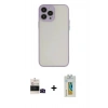 MARSİLYAN™- iPhone 14 Pro Max Kılıf Ahenk Çizgi Serisi - Siyah Polymer Nano Ekran Koruyucu + Bilvis Titan Kamera Lens - SH