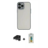 MARSİLYAN™- iPhone 14 Pro Max Kılıf Ahenk Çizgi Serisi - Siyah Polymer Nano Ekran Koruyucu + Raze Metal Kamera Lens - GS