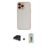 MARSİLYAN™- iPhone 14 Pro Max Kılıf Ahenk Çizgi Serisi - Siyah Polymer Nano Ekran Koruyucu + Raze Metal Kamera Lens - GS