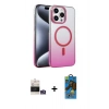 MARSİLYAN™- iPhone 14 Pro Max Kılıf Ahenk Doku Özel Seri - Siyah 18D Cam Ekran Koruyucu + Bilvis Titan Kamera Lens - GS
