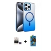MARSİLYAN™- iPhone 14 Pro Max Kılıf Ahenk Doku Özel Seri - Siyah 18D Cam Ekran Koruyucu + Bilvis Titan Kamera Lens - GS