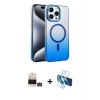 MARSİLYAN™- iPhone 14 Pro Max Kılıf Ahenk Doku Özel Seri - Siyah 3D Antistatik Cam Ekran Koruyucu + Bilvis Titan Kamera Lens - GD