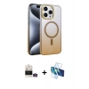 MARSİLYAN™- iPhone 14 Pro Max Kılıf Ahenk Doku Özel Seri - Siyah 3D Antistatik Cam Ekran Koruyucu + Bilvis Titan Kamera Lens - GD