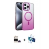 MARSİLYAN™- iPhone 14 Pro Max Kılıf Ahenk Doku Özel Seri - Siyah 3D Antistatik Cam Ekran Koruyucu + Bilvis Titan Kamera Lens - DNMR