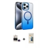 MARSİLYAN™- iPhone 14 Pro Max Kılıf Ahenk Doku Özel Seri - Siyah 6D Mat Seramik Hayalet Nano Ekran Koruyucu + Bilvis Titan Kamera Lens - DNMR