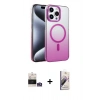 MARSİLYAN™- iPhone 14 Pro Max Kılıf Ahenk Doku Özel Seri - Siyah Bilvis 3D Mat Cam Ekran Koruyucu + Bilvis Titan Kamera Lens - GS