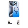 MARSİLYAN™- iPhone 14 Pro Max Kılıf Ahenk Doku Özel Seri - Siyah Bilvis 3D Mat Cam Ekran Koruyucu + Bilvis Titan Kamera Lens - DNMR
