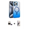 MARSİLYAN™- iPhone 14 Pro Max Kılıf Ahenk Doku Özel Seri - Siyah Bilvis 3D Mat Cam Ekran Koruyucu + Bilvis Titan Kamera Lens - GS