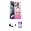 MARSİLYAN™- iPhone 14 Pro Max Kılıf Ahenk Doku Özel Seri - Siyah Bilvis 5in1 3D Magic Cam Ekran Koruyucu + Gümüş Bilvis Titan Kamera Lens