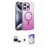 MARSİLYAN™- iPhone 14 Pro Max Kılıf Ahenk Doku Özel Seri - Siyah Bilvis 5in1 3D Magic Cam Ekran Koruyucu + Bilvis Titan Kamera Lens - DNMR