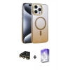MARSİLYAN™- iPhone 14 Pro Max Kılıf Ahenk Doku Özel Seri - Siyah Bilvis 5in1 3D Magic Cam Ekran Koruyucu + Raze Metal Kamera Lens - GD