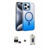 MARSİLYAN™- iPhone 14 Pro Max Kılıf Ahenk Doku Özel Seri - Siyah Bilvis Hayalet Cam Ekran Koruyucu + Bilvis Titan Kamera Lens - DNMR
