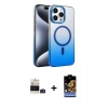 MARSİLYAN™- iPhone 14 Pro Max Kılıf Ahenk Doku Özel Seri - Siyah Buffer Hayalet Cam Ekran Koruyucu + Bilvis Titan Kamera Lens - DNMR