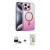 MARSİLYAN™- iPhone 14 Pro Max Kılıf Ahenk Doku Özel Seri - Siyah Mat Seramik Nano Ekran Koruyucu + Bilvis Titan Kamera Lens - GD