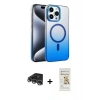 MARSİLYAN™- iPhone 14 Pro Max Kılıf Ahenk Doku Özel Seri - Siyah Mat Seramik Nano Ekran Koruyucu + Gümüş Raze Metal Kamera Lens
