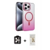 MARSİLYAN™- iPhone 14 Pro Max Kılıf Ahenk Doku Özel Seri - Siyah Mat Seramik Nano Ekran Koruyucu + PVD Metal Kamera Lens - TU