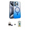 MARSİLYAN™- iPhone 14 Pro Max Kılıf Ahenk Doku Özel Seri - Siyah Polymer Nano Ekran Koruyucu + Bilvis Titan Kamera Lens - SH