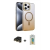 MARSİLYAN™- iPhone 14 Pro Max Kılıf Ahenk Doku Özel Seri - Siyah Polymer Nano Ekran Koruyucu + Raze Metal Kamera Lens - GD