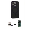 MARSİLYAN™- iPhone 14 Pro Max Kılıf Ahenk Form Serisi - Şeffaf 360 Full Body Arka Koruyucu + Bilvis Titan Kamera Lens - DNMR