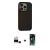 MARSİLYAN™- iPhone 14 Pro Max Kılıf Ahenk Form Serisi - Şeffaf 360 Full Body Arka Koruyucu + Bilvis Titan Kamera Lens - DNMR