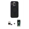 MARSİLYAN™- iPhone 14 Pro Max Kılıf Ahenk Form Serisi - Şeffaf 360 Full Body Arka Koruyucu + Bilvis Titan Kamera Lens - GD