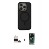 MARSİLYAN™- iPhone 14 Pro Max Kılıf Ahenk Form Serisi - Şeffaf 360 Full Body Arka Koruyucu + Bilvis Titan Kamera Lens - GD