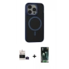MARSİLYAN™- iPhone 14 Pro Max Kılıf Ahenk Form Serisi - Şeffaf 360 Full Body Arka Koruyucu + Bilvis Titan Kamera Lens - SH
