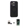 MARSİLYAN™- iPhone 14 Pro Max Kılıf Ahenk Form Serisi - Şeffaf 360 Full Body Arka Koruyucu + Bilvis Titan Kamera Lens - SH