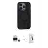 MARSİLYAN™- iPhone 14 Pro Max Kılıf Ahenk Form Serisi - Şeffaf Pasifik Cam Ekran Koruyucu + Bilvis Titan Kamera Lens - GS