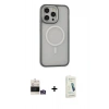 MARSİLYAN™- iPhone 14 Pro Max Kılıf Ahenk Form Serisi - Şeffaf Pasifik Cam Ekran Koruyucu + Bilvis Titan Kamera Lens - GS