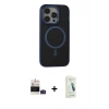 MARSİLYAN™- iPhone 14 Pro Max Kılıf Ahenk Form Serisi - Şeffaf Pasifik Cam Ekran Koruyucu + Bilvis Titan Kamera Lens - DNMR