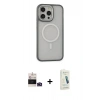 MARSİLYAN™- iPhone 14 Pro Max Kılıf Ahenk Form Serisi - Şeffaf Pasifik Cam Ekran Koruyucu + Bilvis Titan Kamera Lens - DNMR