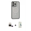 MARSİLYAN™- iPhone 14 Pro Max Kılıf Ahenk Form Serisi - Şeffaf Pasifik Cam Ekran Koruyucu + Bilvis Titan Kamera Lens - GD