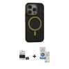 MARSİLYAN™- iPhone 14 Pro Max Kılıf Ahenk Form Serisi - Şeffaf Royal Nano Ekran Koruyucu + Bilvis Titan Kamera Lens - GS