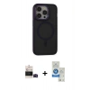 MARSİLYAN™- iPhone 14 Pro Max Kılıf Ahenk Form Serisi - Şeffaf Royal Nano Ekran Koruyucu + Bilvis Titan Kamera Lens - SH