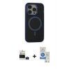 MARSİLYAN™- iPhone 14 Pro Max Kılıf Ahenk Form Serisi - Şeffaf Royal Nano Ekran Koruyucu + Bilvis Titan Kamera Lens - DNMR