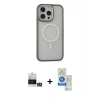MARSİLYAN™- iPhone 14 Pro Max Kılıf Ahenk Form Serisi - Şeffaf Royal Nano Ekran Koruyucu + Bilvis Titan Kamera Lens - GS