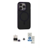 MARSİLYAN™- iPhone 14 Pro Max Kılıf Ahenk Form Serisi - Şeffaf Royal Nano Ekran Koruyucu + Bilvis Titan Kamera Lens - GS