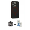 MARSİLYAN™- iPhone 14 Pro Max Kılıf Ahenk Form Serisi - Şeffaf Royal Nano Ekran Koruyucu + PVD Metal Kamera Lens - TU