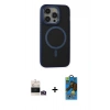MARSİLYAN™- iPhone 14 Pro Max Kılıf Ahenk Form Serisi - Siyah 18D Cam Ekran Koruyucu + Bilvis Titan Kamera Lens - GD