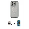MARSİLYAN™- iPhone 14 Pro Max Kılıf Ahenk Form Serisi - Siyah 18D Cam Ekran Koruyucu + Bilvis Titan Kamera Lens - DNMR